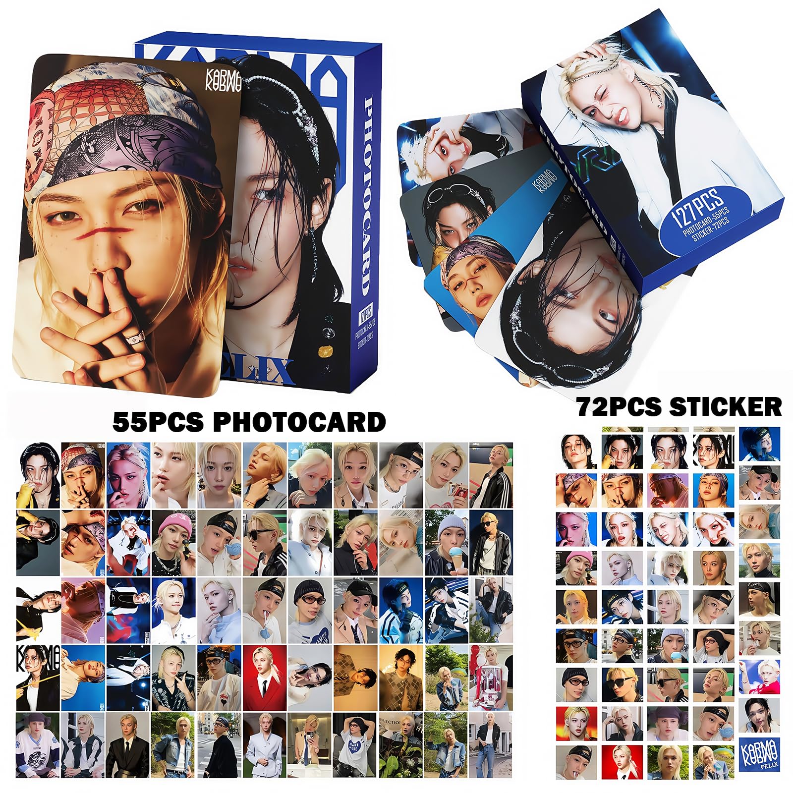 Stray Kids KARMA　EVERLINE　特典　トレカセット Stray Kids KARMA Photocards 127 peças KARMA Álbum Conjunto de